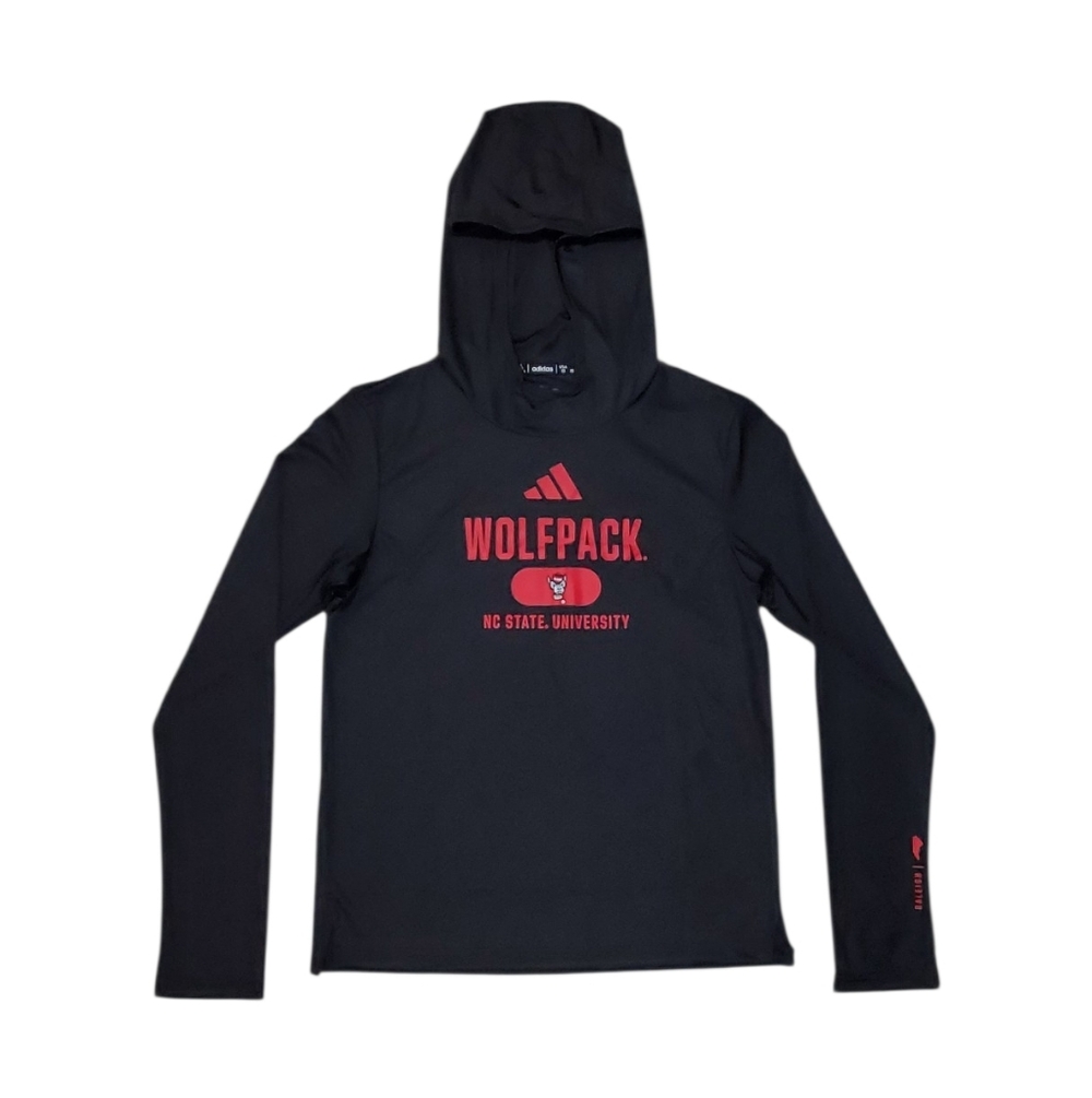 adidas Women's XS NC State Wolfpack Black Long Sleeve Lightweight Hoodie - NWT